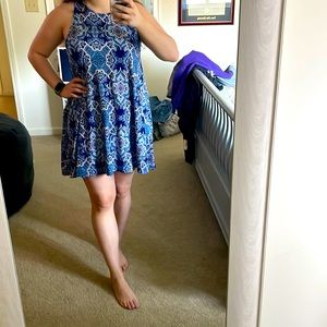 Navy patterned summer dress